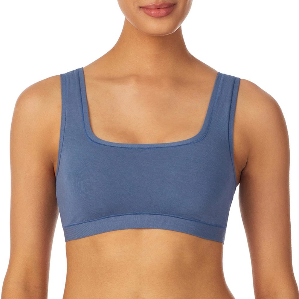 DKNY Women's Modal Scoop Neck Bralette, VINTGE Blue, Small
